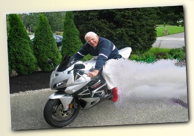 Mr. Ruddy having fun on a CBR600RR motorcycle.